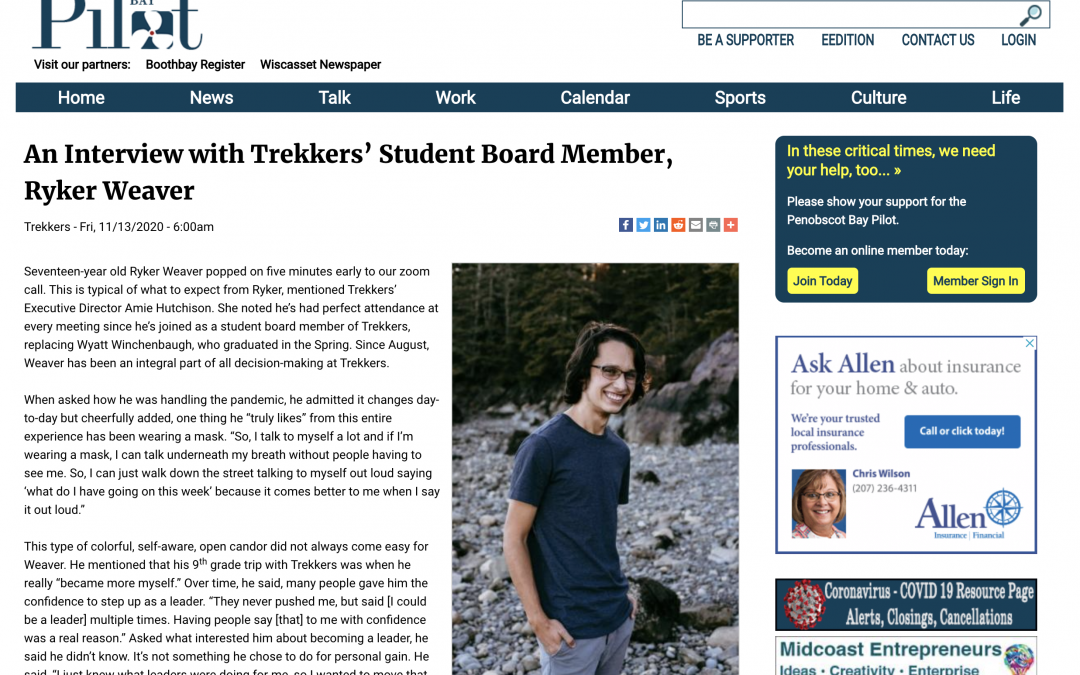 In the News: Student Ryker Weaver Joins Trekkers’ Board of Directors