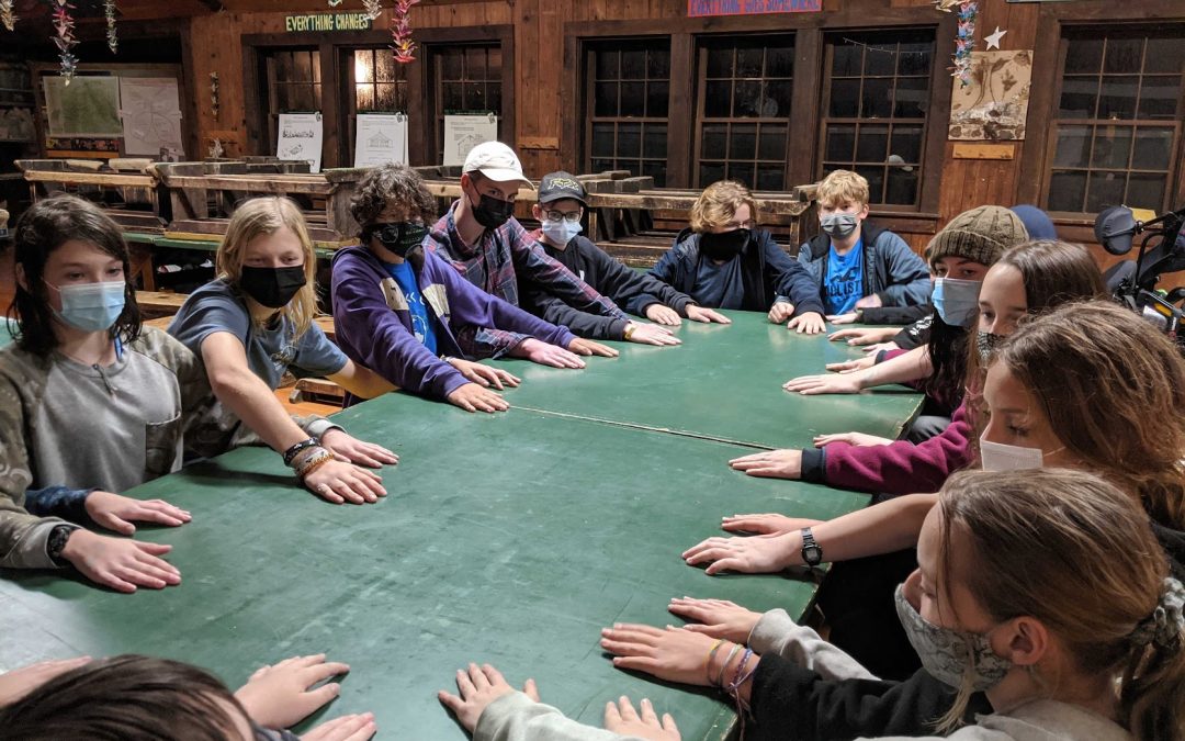 Students around a table